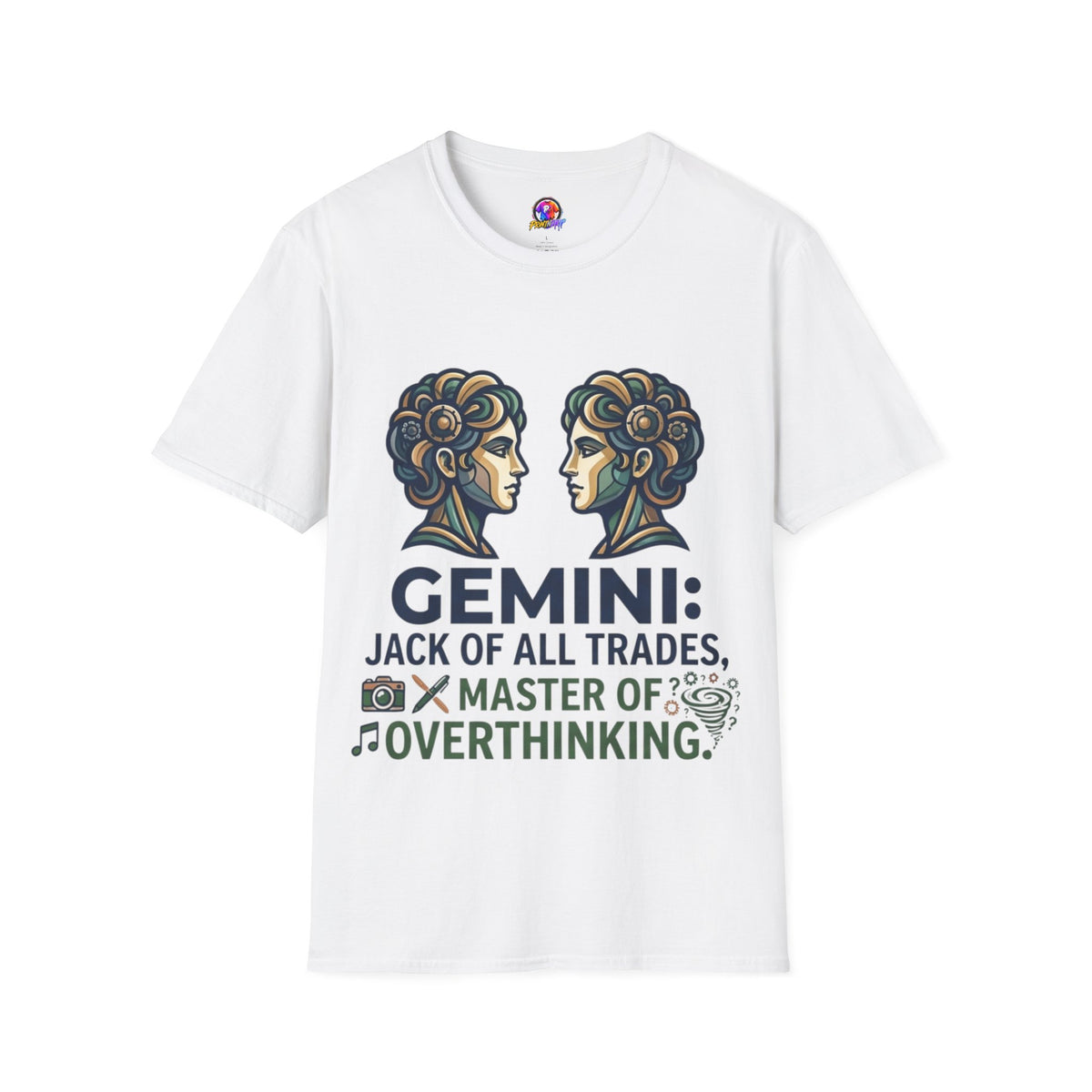 Gemini Zodiac T‑Shirt — Vintage Twins Astrology Tee ("Gemini: Jack of All Trades")