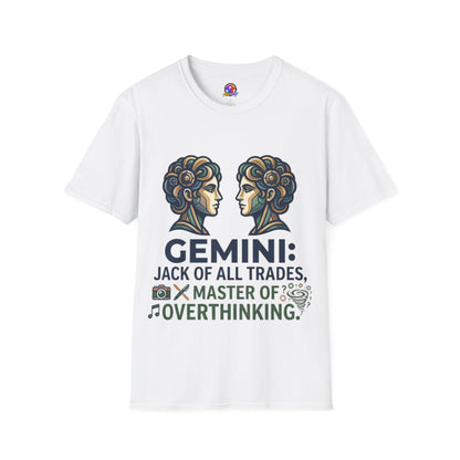 Gemini Zodiac T‑Shirt — Vintage Twins Astrology Tee ("Gemini: Jack of All Trades")