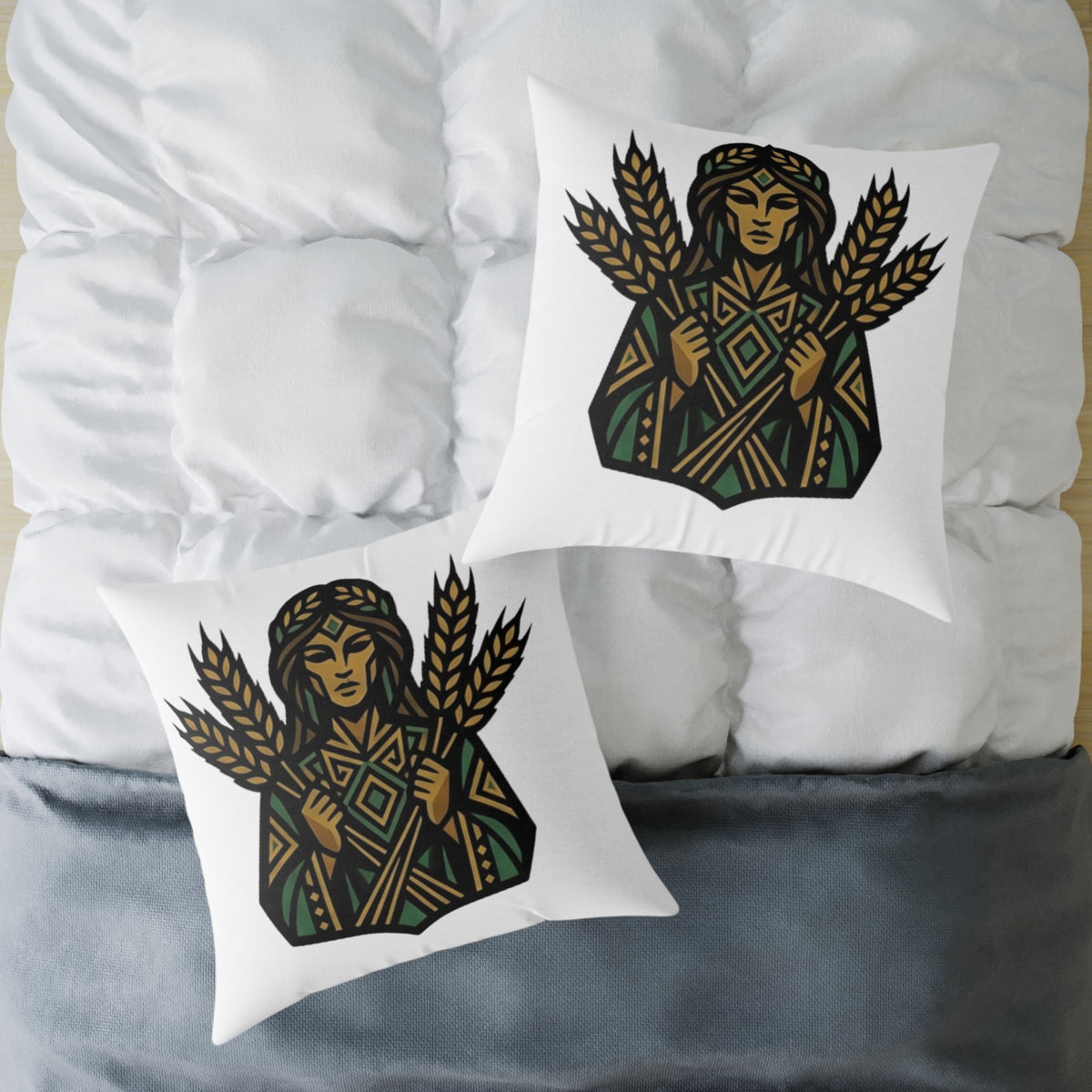Virgo Zodiac Harvest Astrological Square Poly Canvas Pillow