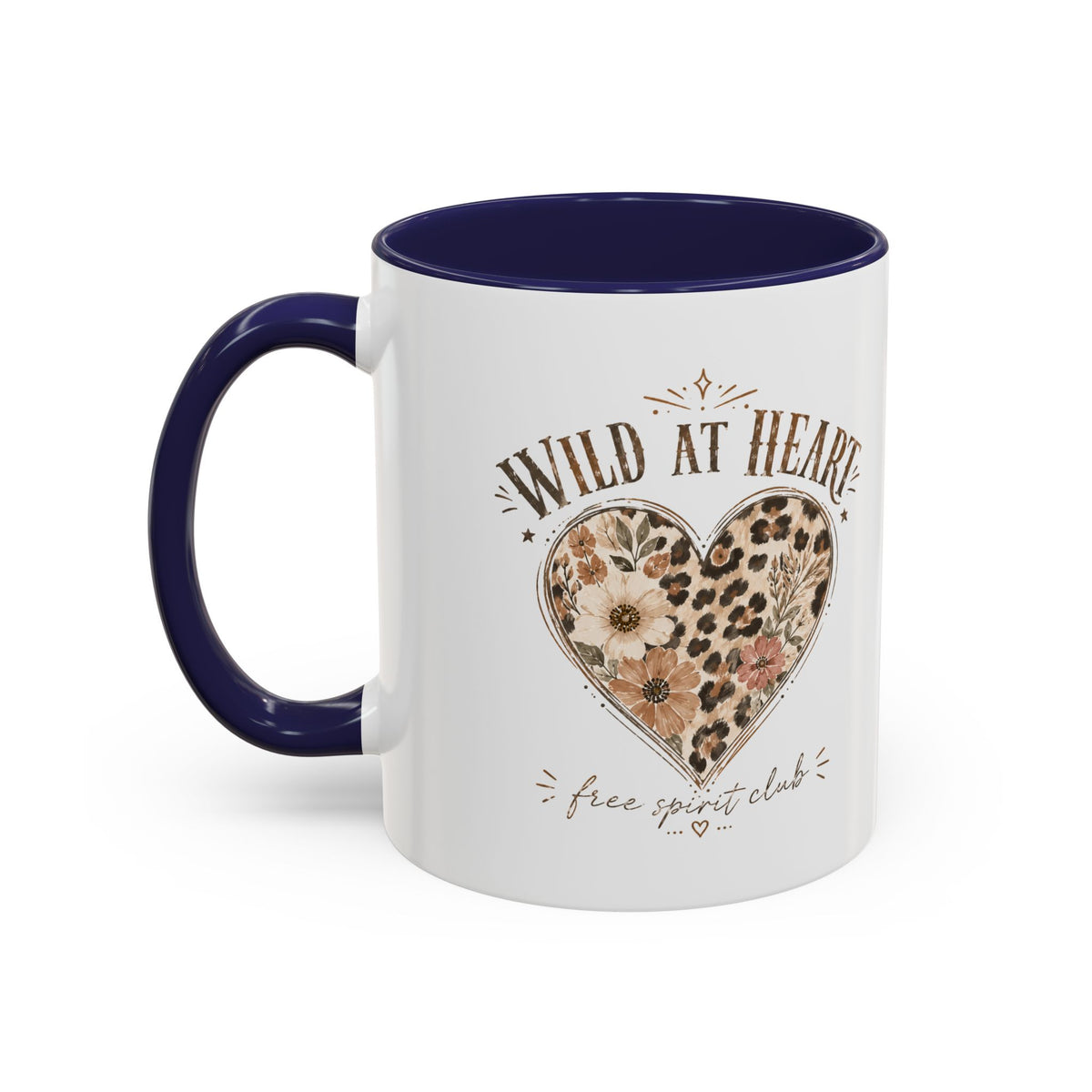 Milo Bailey Dog Dad Mom Wild at Heart Leopard Heart Accent Coffee Mug – Floral Boho