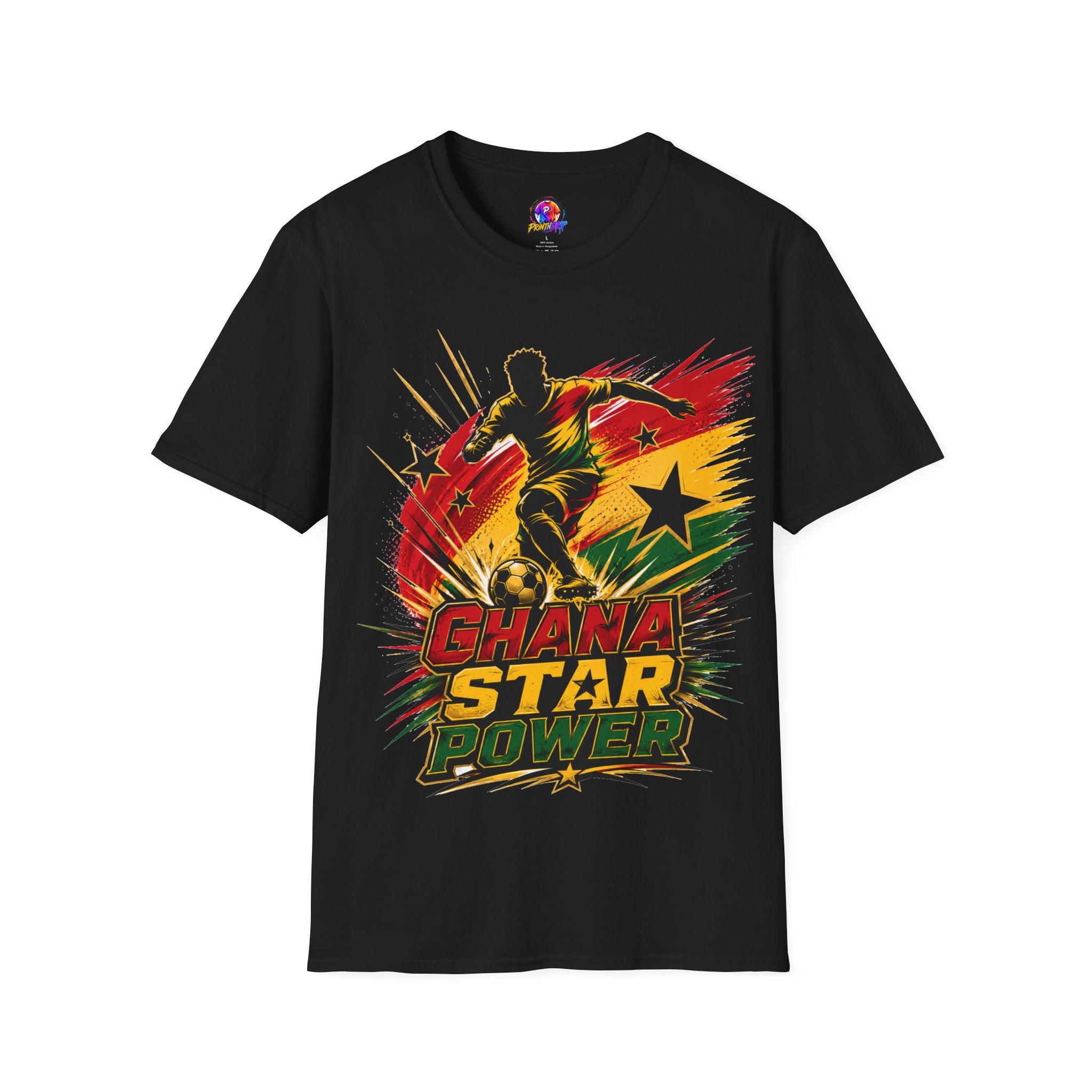 Ghana Star Power Soccer T-Shirt — Afro Football Fan Tee - Ghana T-Shirt