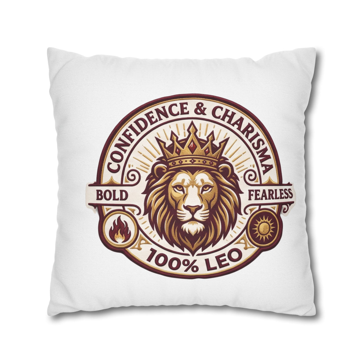 Leo Zodiac Confidence And Charisma Spun Polyester Square Pillowcase