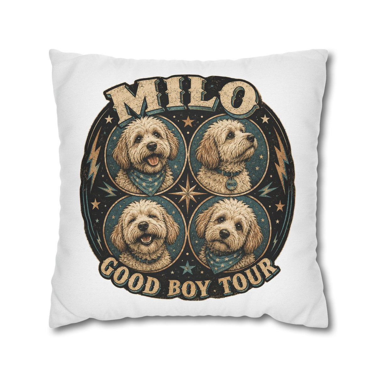 Milo "Good Boy Tour" Decorative Pillowcase Milo Bailey Dog Dad Mom