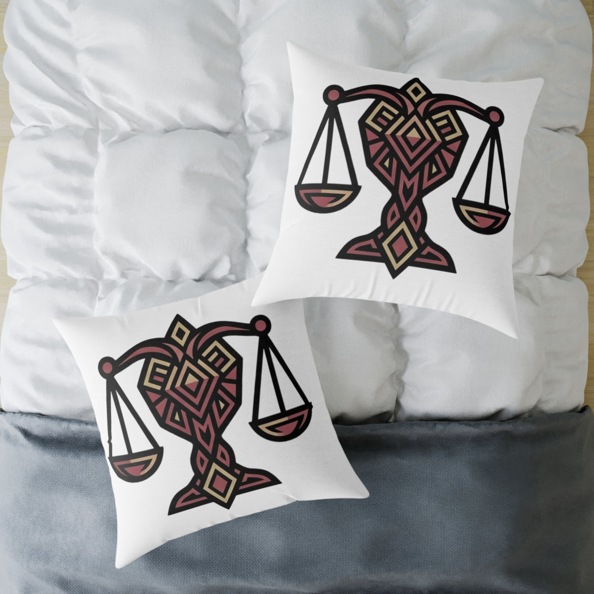 Libra Zodiac Balance Pillow Square Poly Canvas Pillow