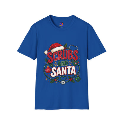 Scrubs and Santa Christmas Tee — Funny Nurse Holiday T-Shirt