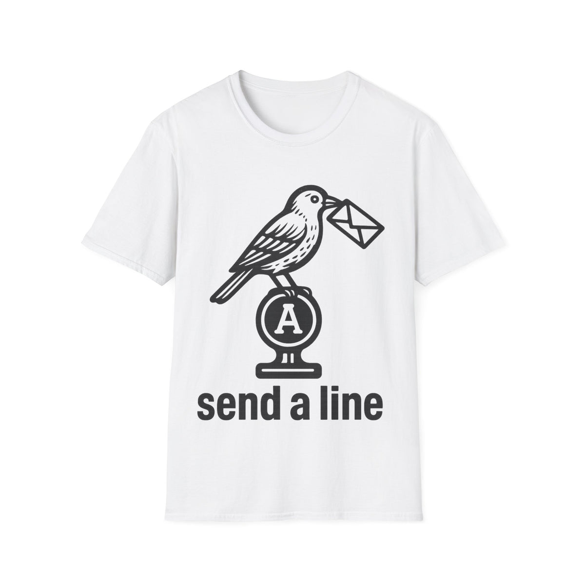 Send A Line Vintage Telegraph Bird T-Shirt, Retro Postcard Letter Carrier Graphic Tee - Trending Now - September 2026