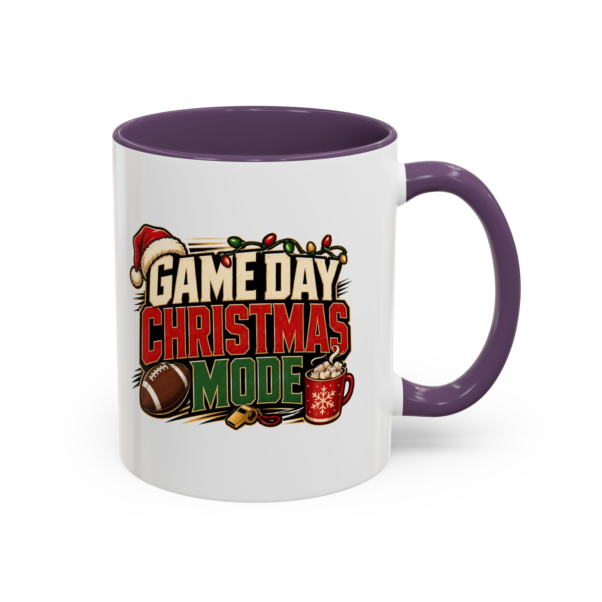 Modern Day Christmas Game Day Christmas Mode Coffee Mug - Holiday Football Mug (11/15oz)