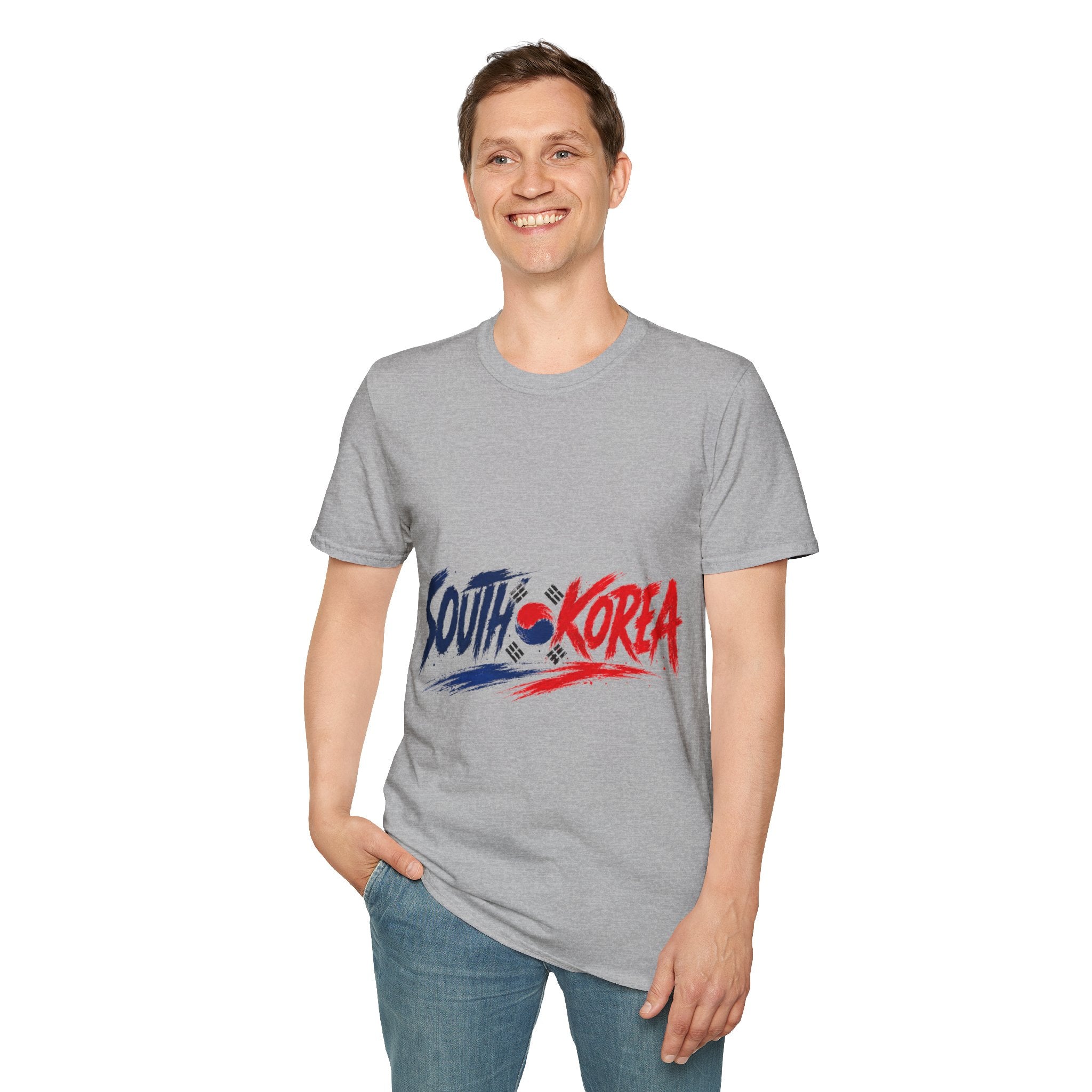 South Korea Flag Brushstroke T-Shirt — Patriotic Korean Travel Tee