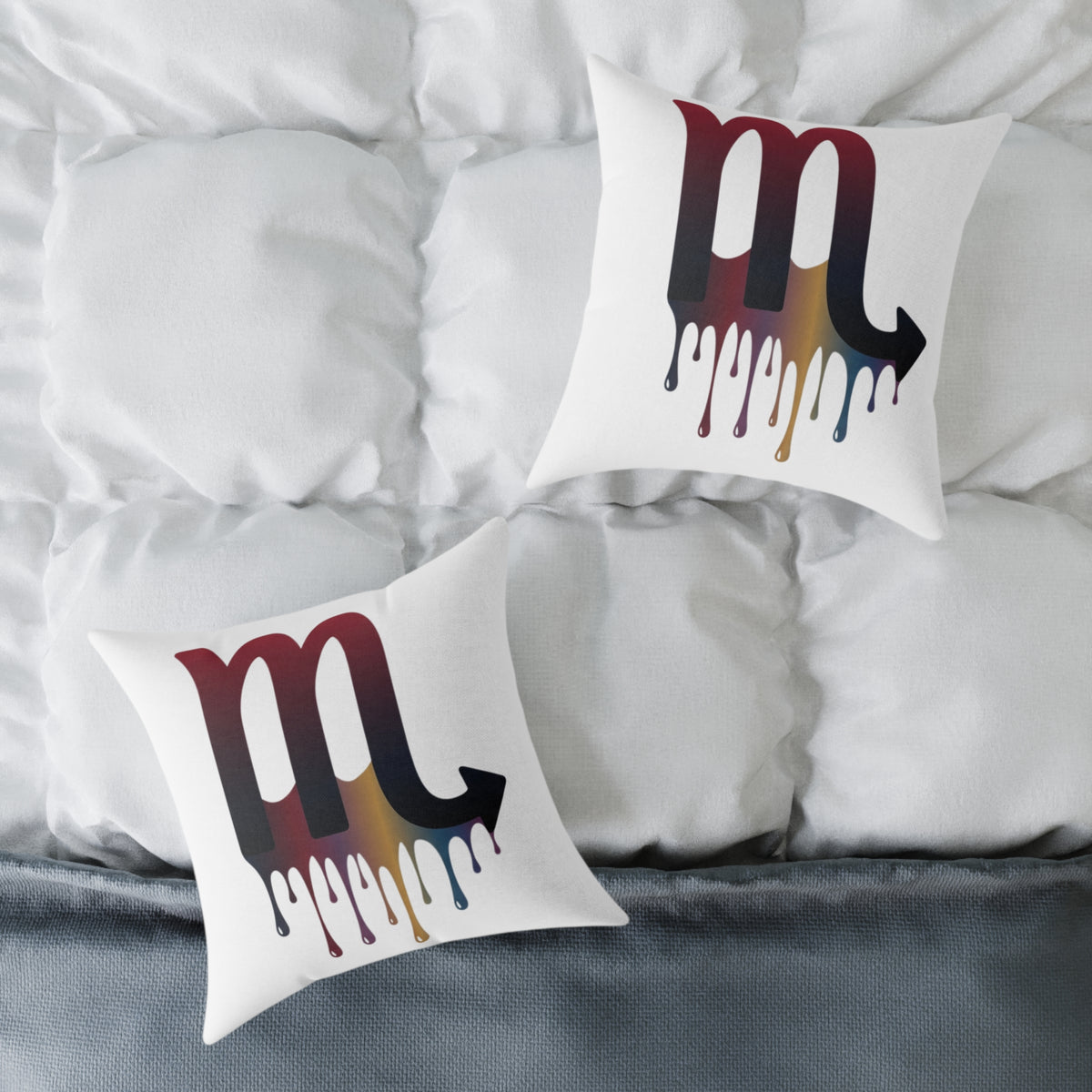 Dripping Zodiac Scorpio Square Poly Canvas Pillow