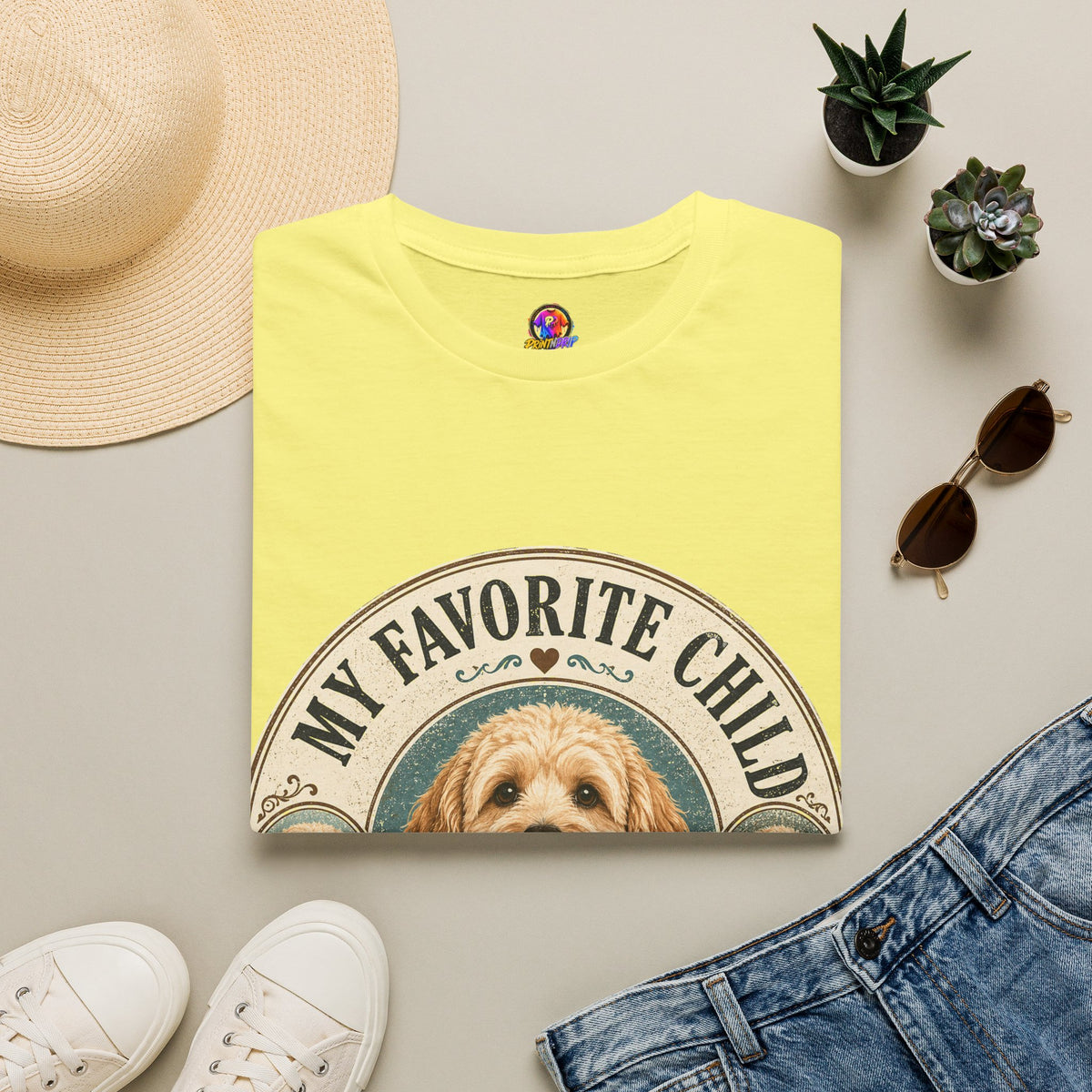 Dog Mom T-Shirt — "My Favorite Child" Cute Goldendoodle Graphic Tee