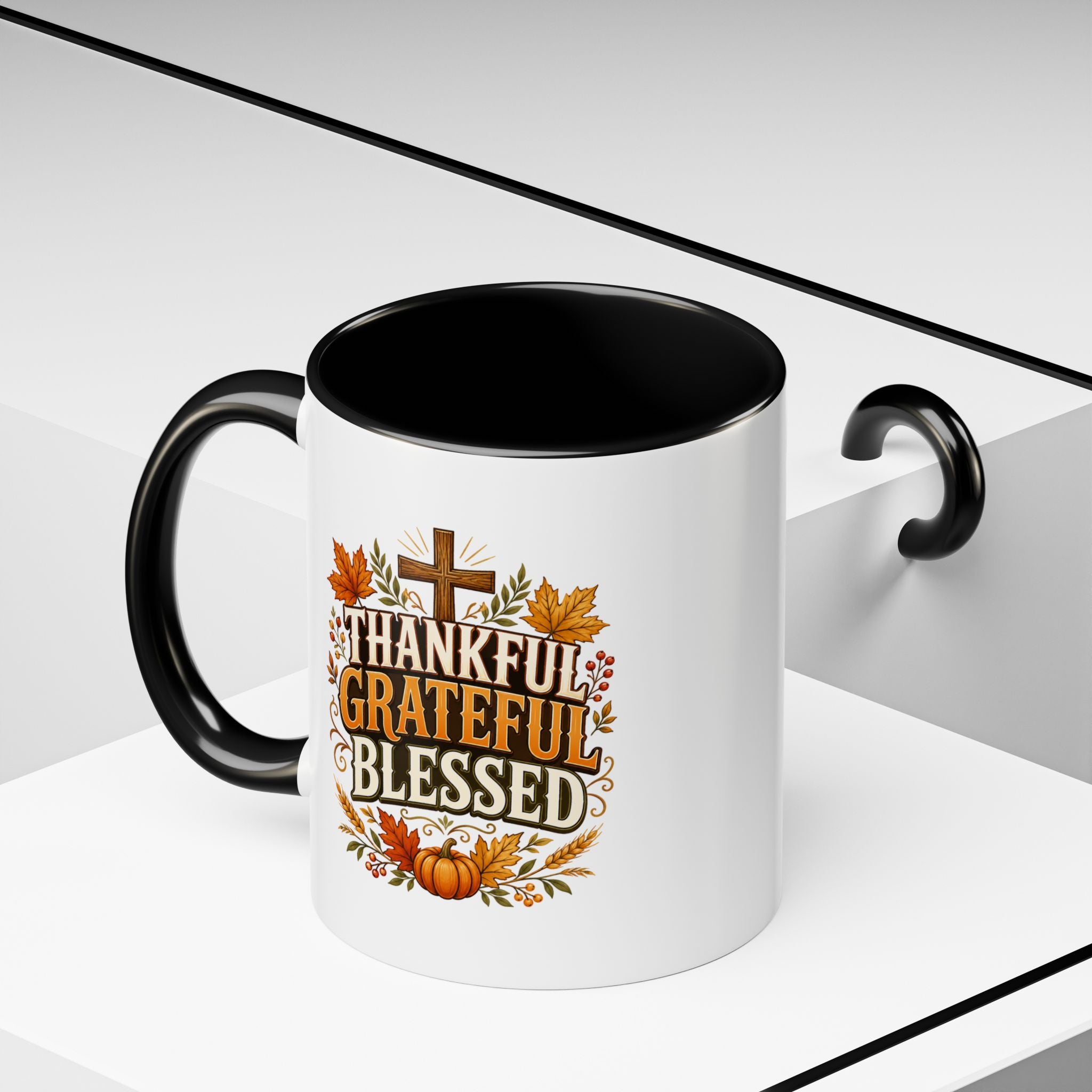 Thanksgiving Mug Thankful Grateful Blessed Coffee Mug