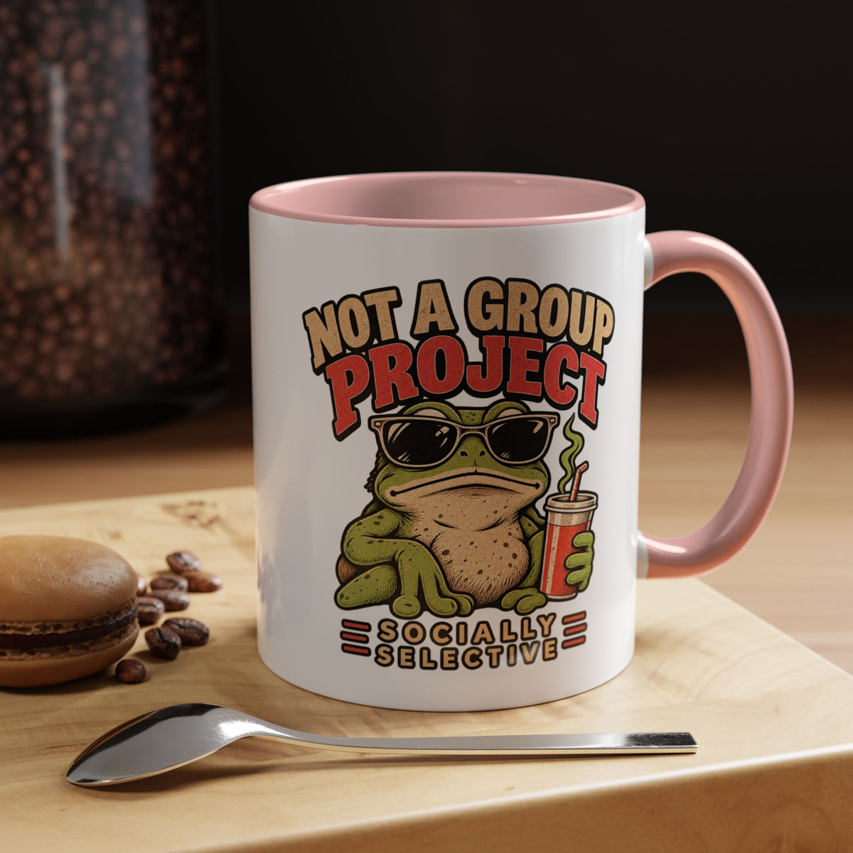 Funny And Witty "Not A Group Project" Accent Coffee Mug (11, 15oz)