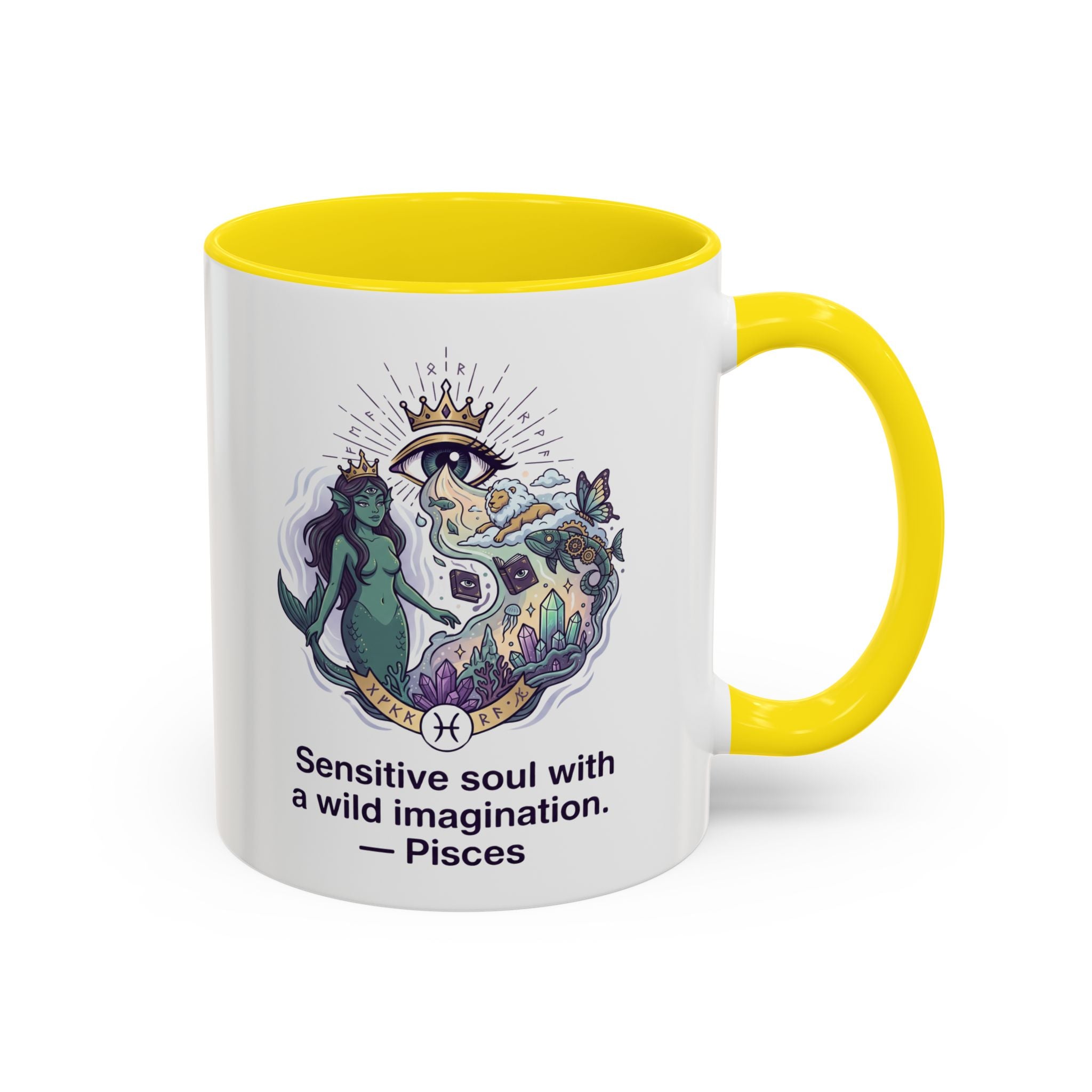 Pisces Coffee Mug — "Sensitive soul with a wild imagination" Astrological Zodiac Accent Mug