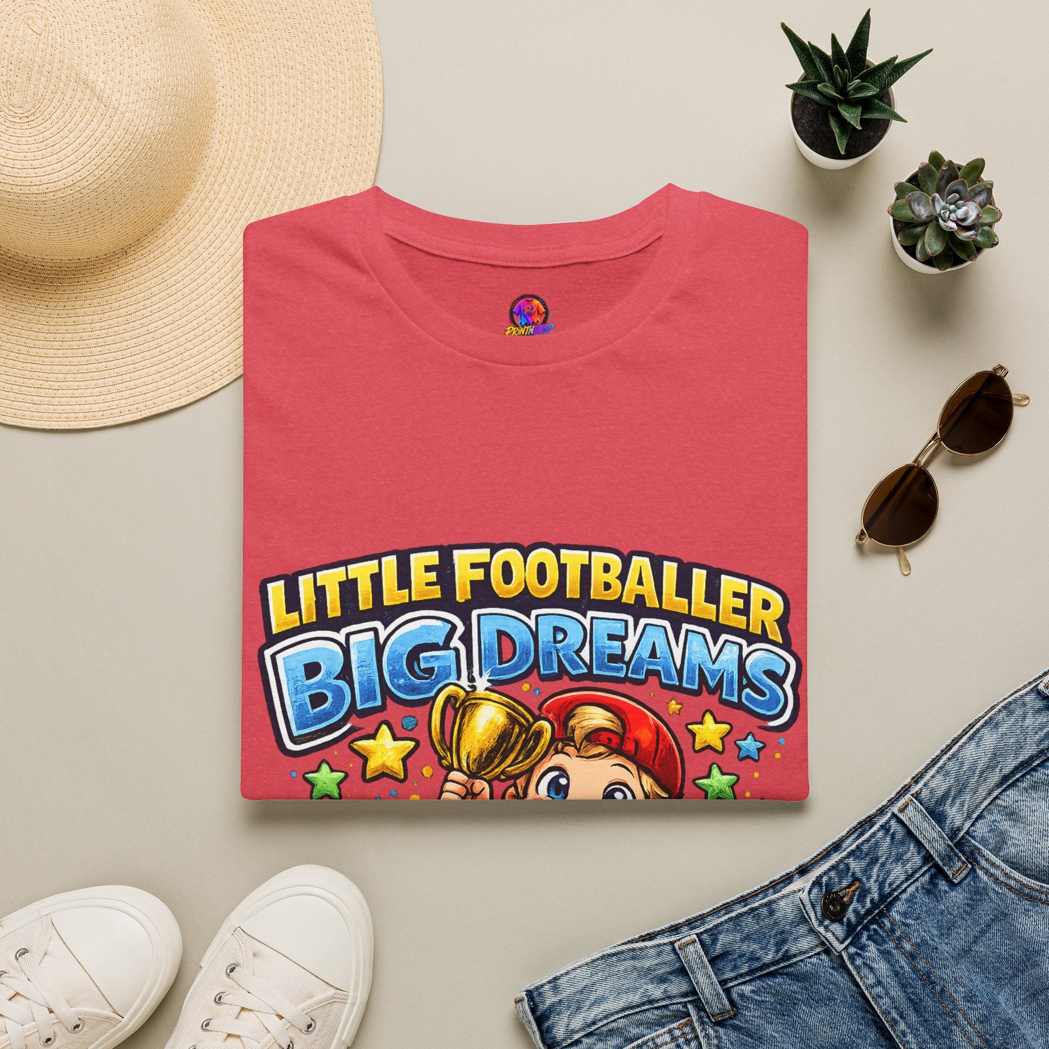 Kids Football T‑Shirt — "Little Footballer Big Dreams" Graphic Tee