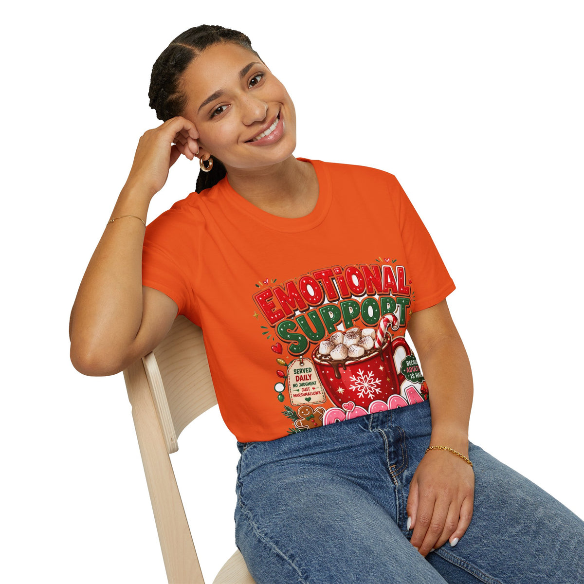 Emotional Support Cocoa T-Shirt — Holiday Hot Chocolate Graphic Tee