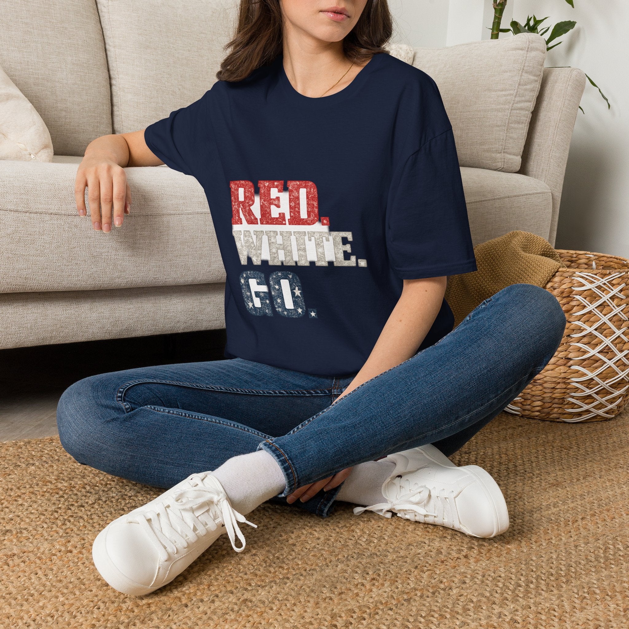 USA Patriotic 'Red. White. Go.' T-Shirt — 4th of July Independence Day Tee