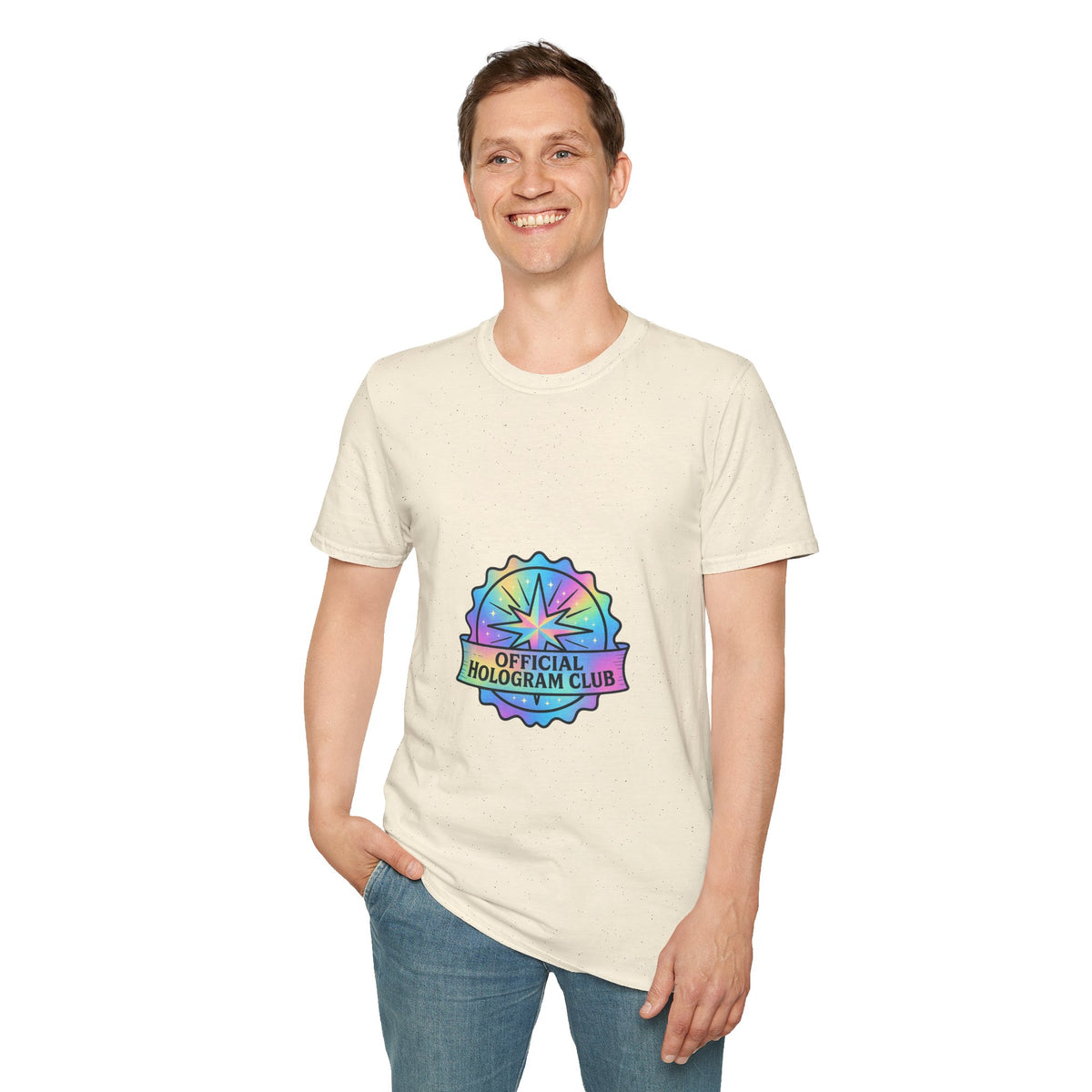 Official Hologram Club Rainbow Holographic T-Shirt - Trending Now - October 2026
