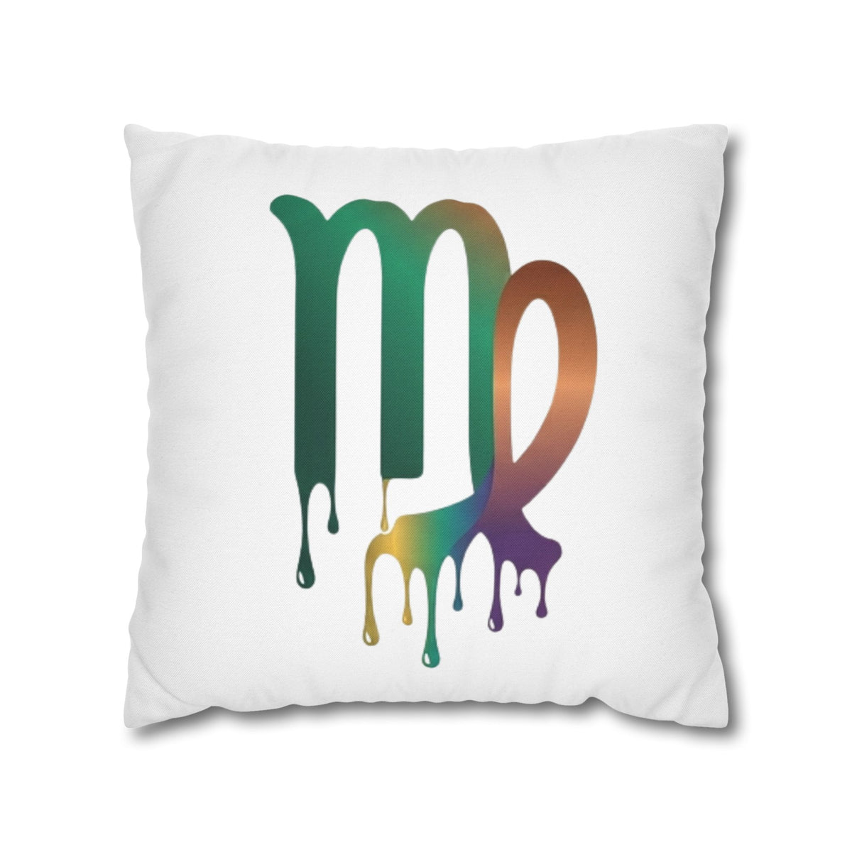 Virgo Zodiac Drip Pillowcase — Colorful Astrology Square Throw Pillow Cover