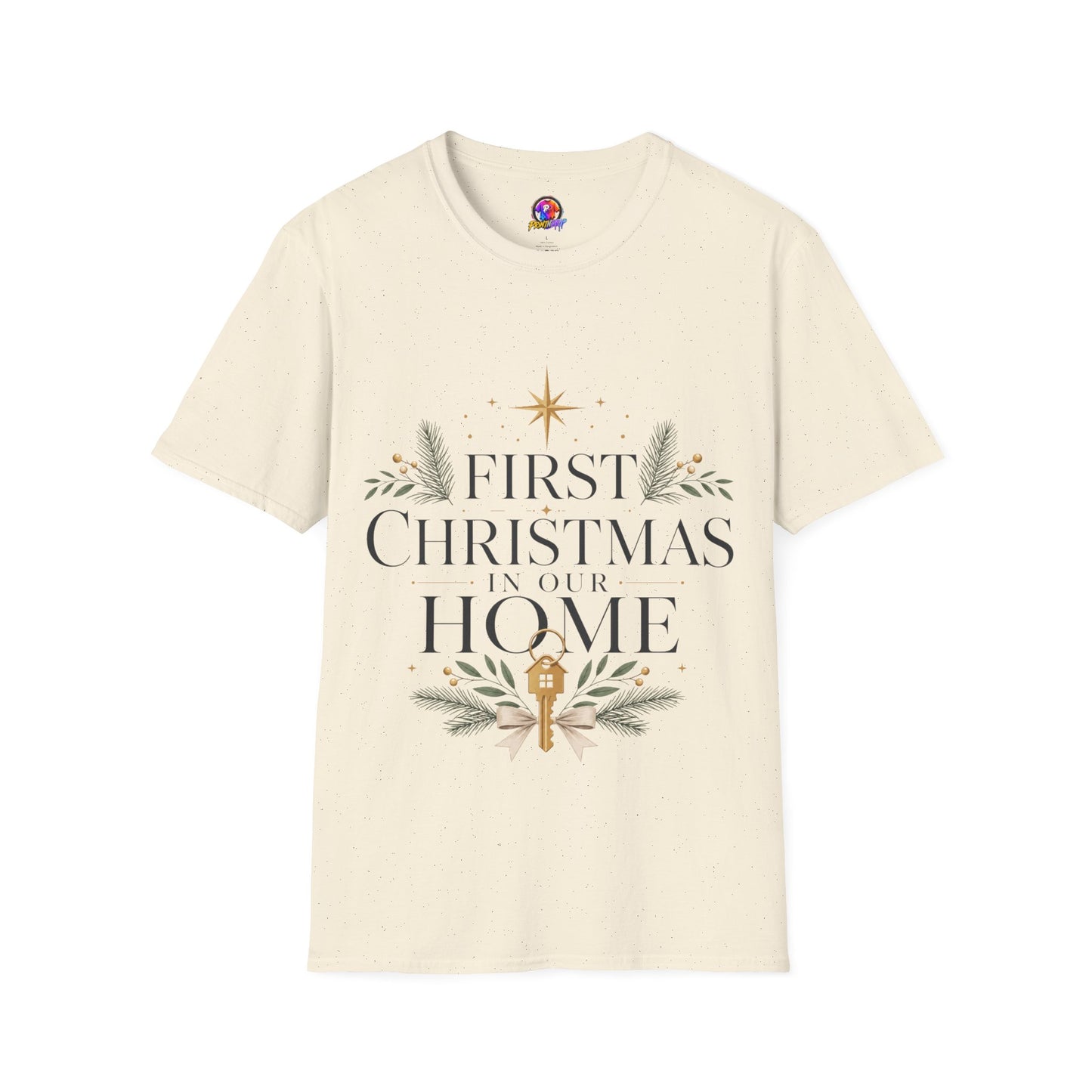 First Christmas T-Shirt — 'First Christmas in Our Home' Elegant Holiday Tee