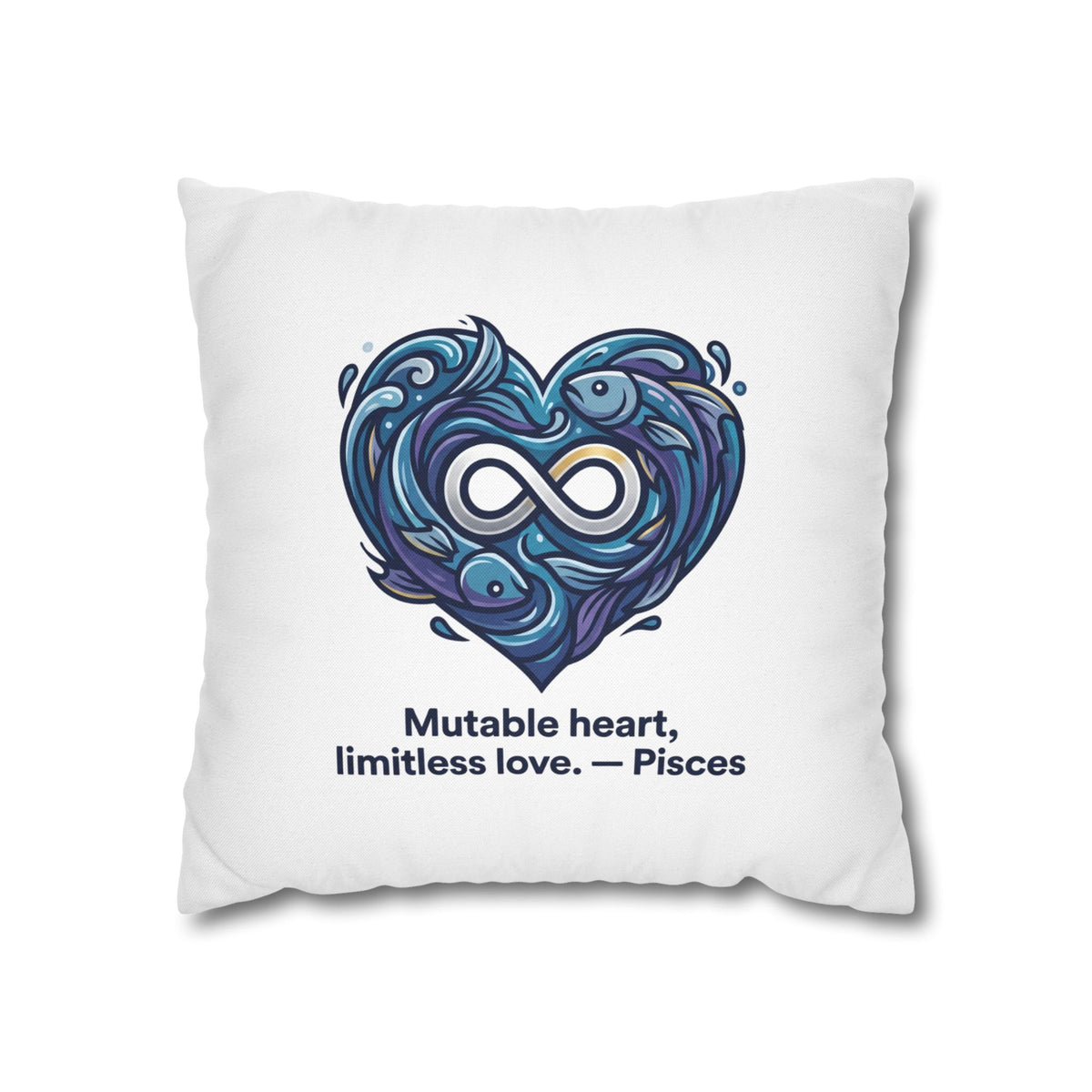 Pisces Infinity Heart Pillowcase — "Mutable heart, limitless love."