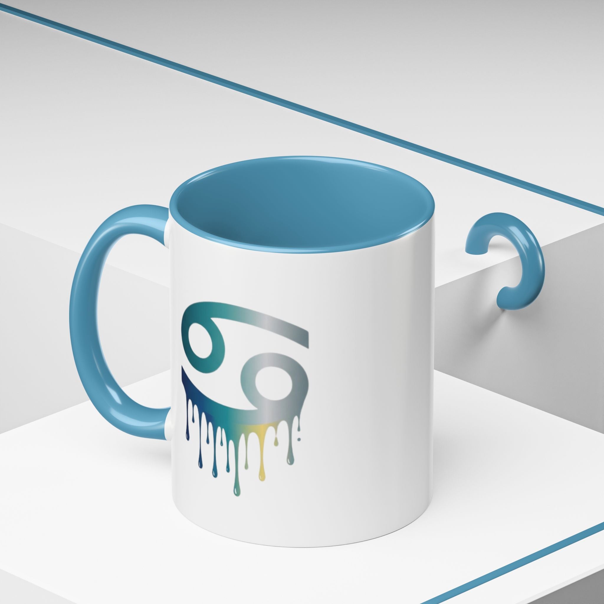 Cancer Zodiac Drip Accent Coffee Mug — Astrology Horoscope Gift