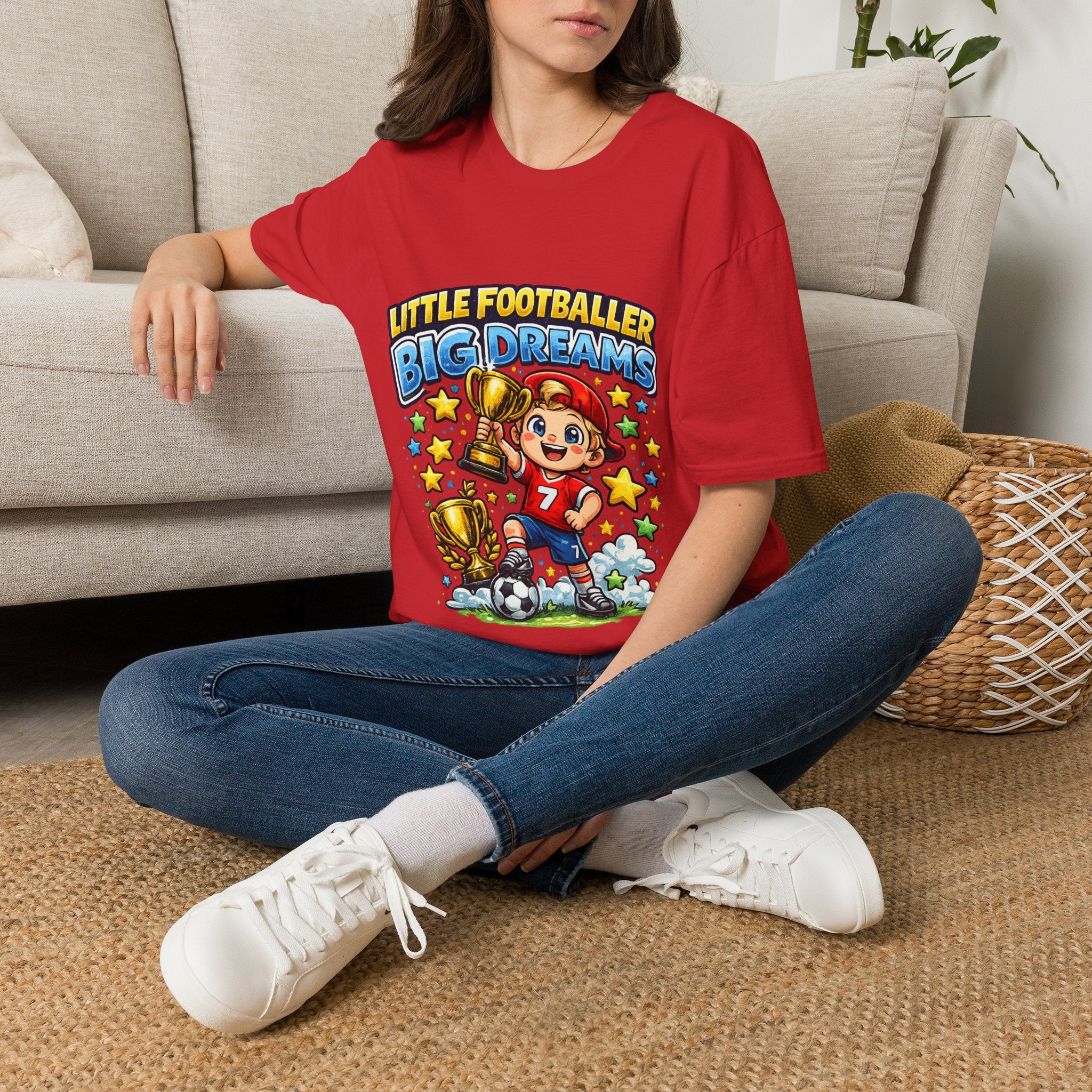 Kids Football T‑Shirt — "Little Footballer Big Dreams" Graphic Tee
