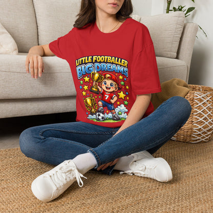 Kids Football T‑Shirt — "Little Footballer Big Dreams" Graphic Tee