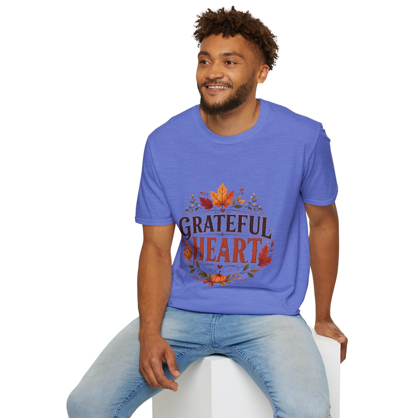 Grateful Heart T-Shirt — Autumn Leaves Thanksgiving Tee
