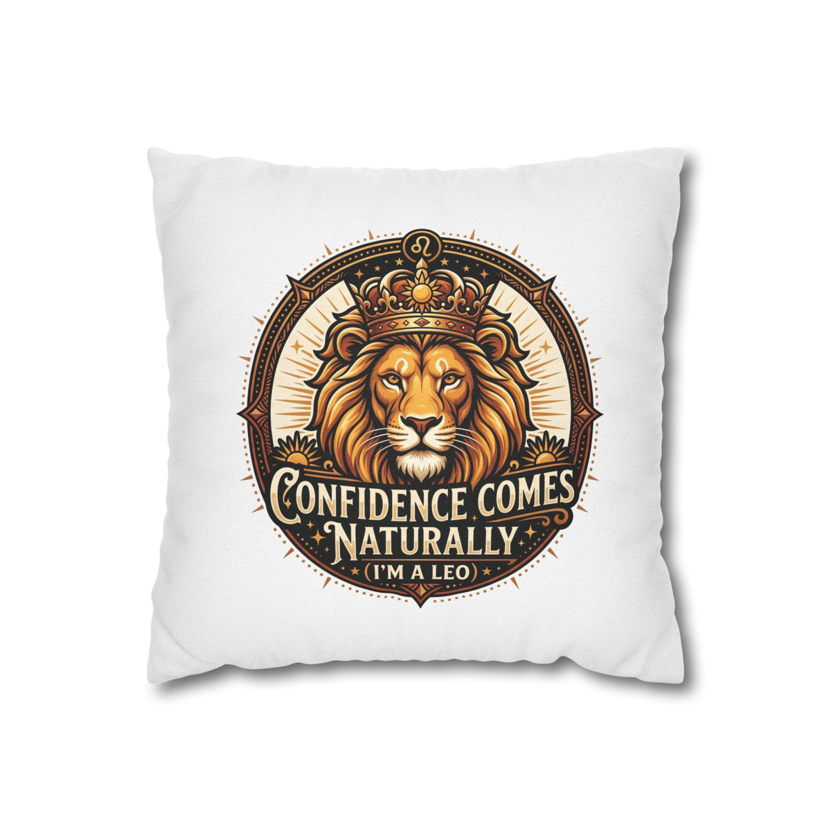 Leo Zodiac Confidence Comes Naturally Spun Polyester Square Pillowcase