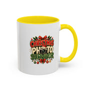 Christmas Photo Survivor Accent Coffee Mug — Holiday Photographer Gift