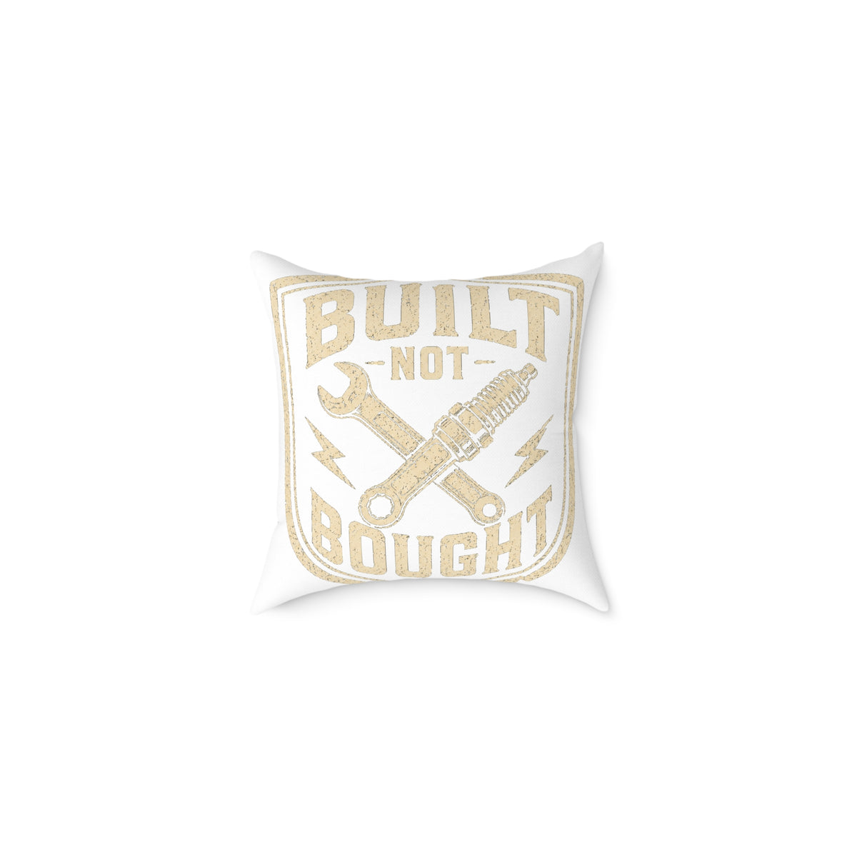 Built Not Bought Square Pillow Milo Bailey Dog Dad Mom — Mechanic Workshop Decor Accent