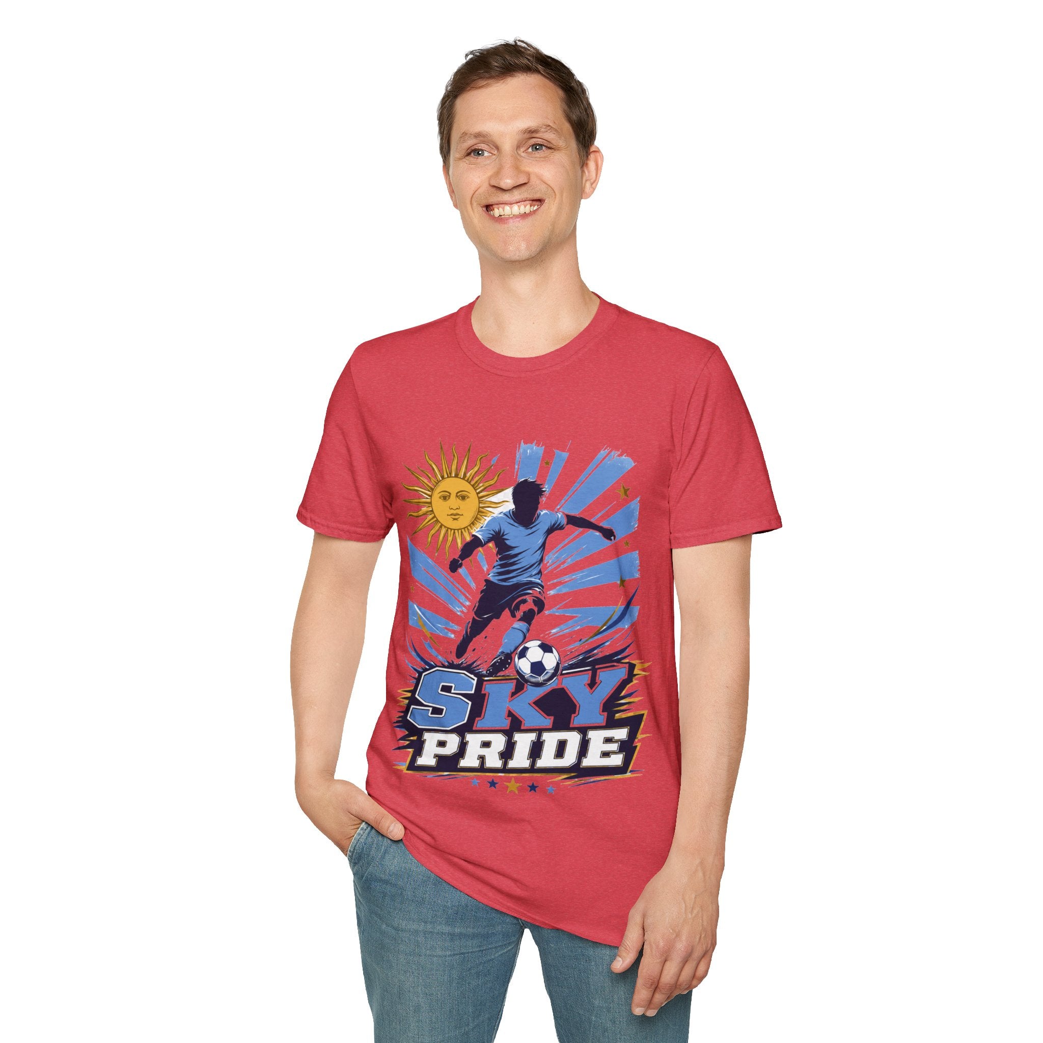 Uruguay Soccer Sky Pride T-Shirt — Argentina Sun Football Graphic Tee