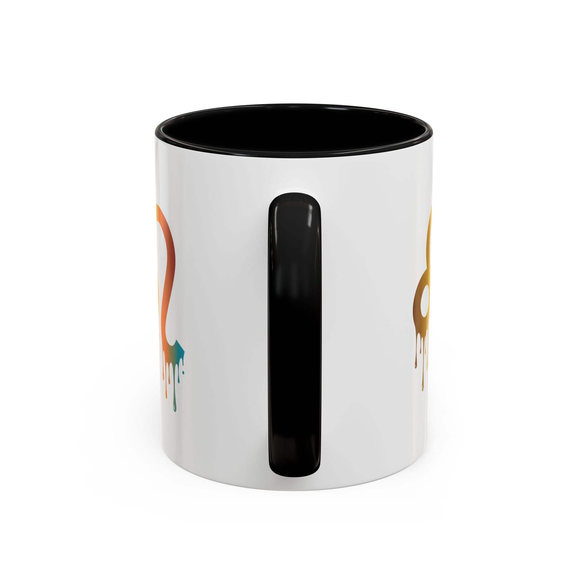 Leo Zodiac Coffee Mug — Dripping Rainbow Leo Symbol Accent Mug