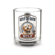 Glass Mug — "Best in Show" Personalized Dog Photo Mug (10oz) Milo Bailey Dog Dad Mom  Glass Mug 10 oz