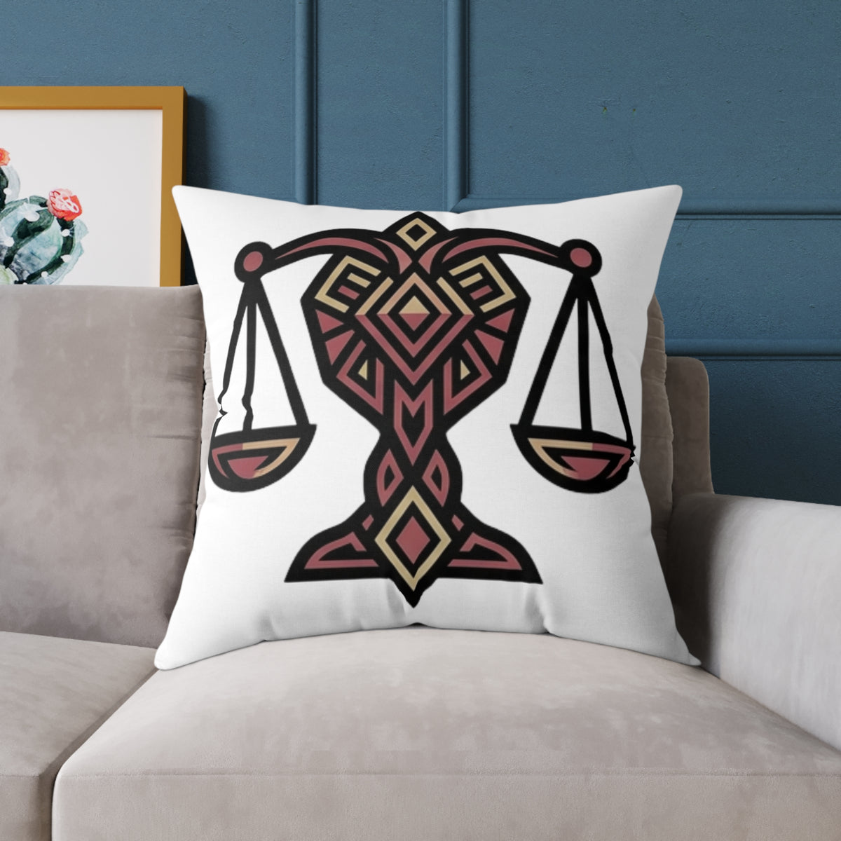 Libra Zodiac Balance Pillow Square Poly Canvas Pillow