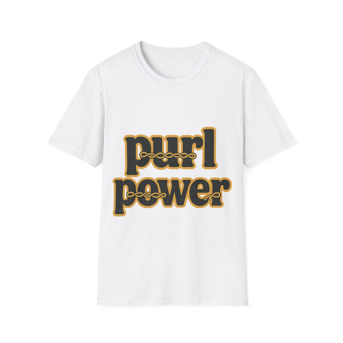 Retro Purl Power Knitting Typographic White Graphic Tee - Trending Now - September 2026