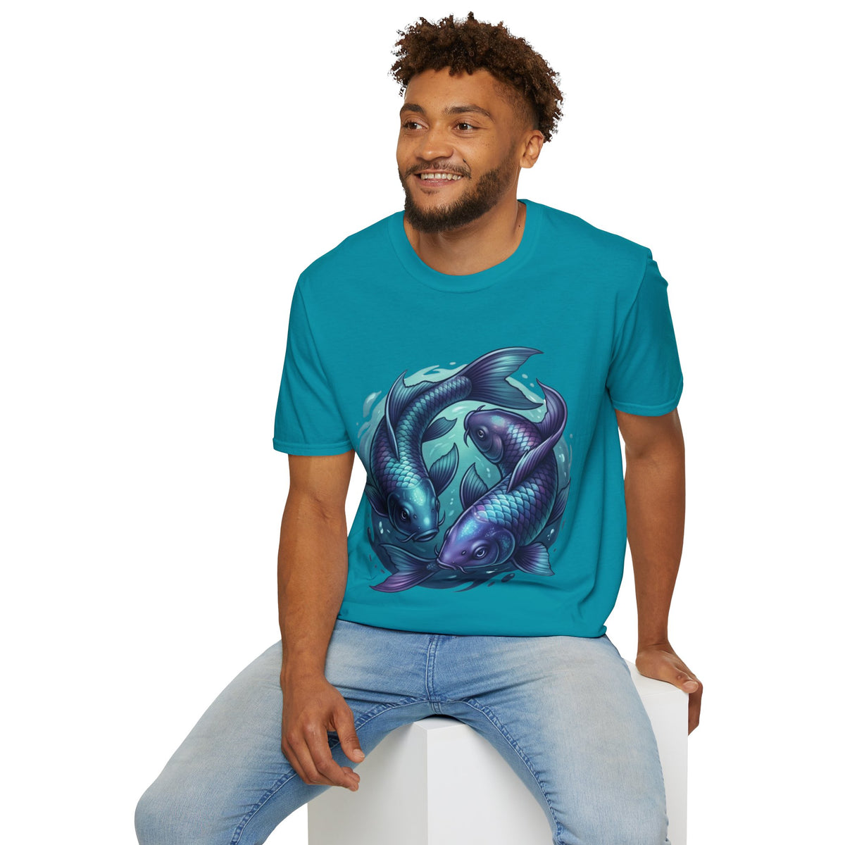 Pisces Zodiac Koi Fish Tee — Yin Yang Aquatic Graphic T-Shirt