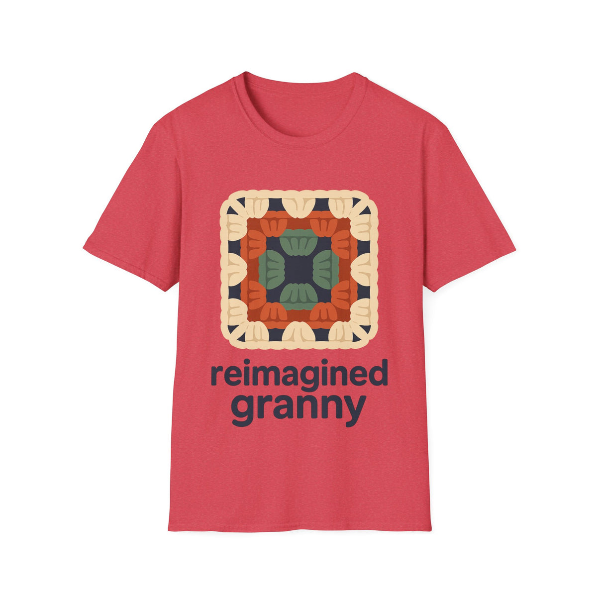 "Reimagined Granny" Retro Crochet Tee | Colorful Granny Square T-Shirt - Trending Now - September 2026