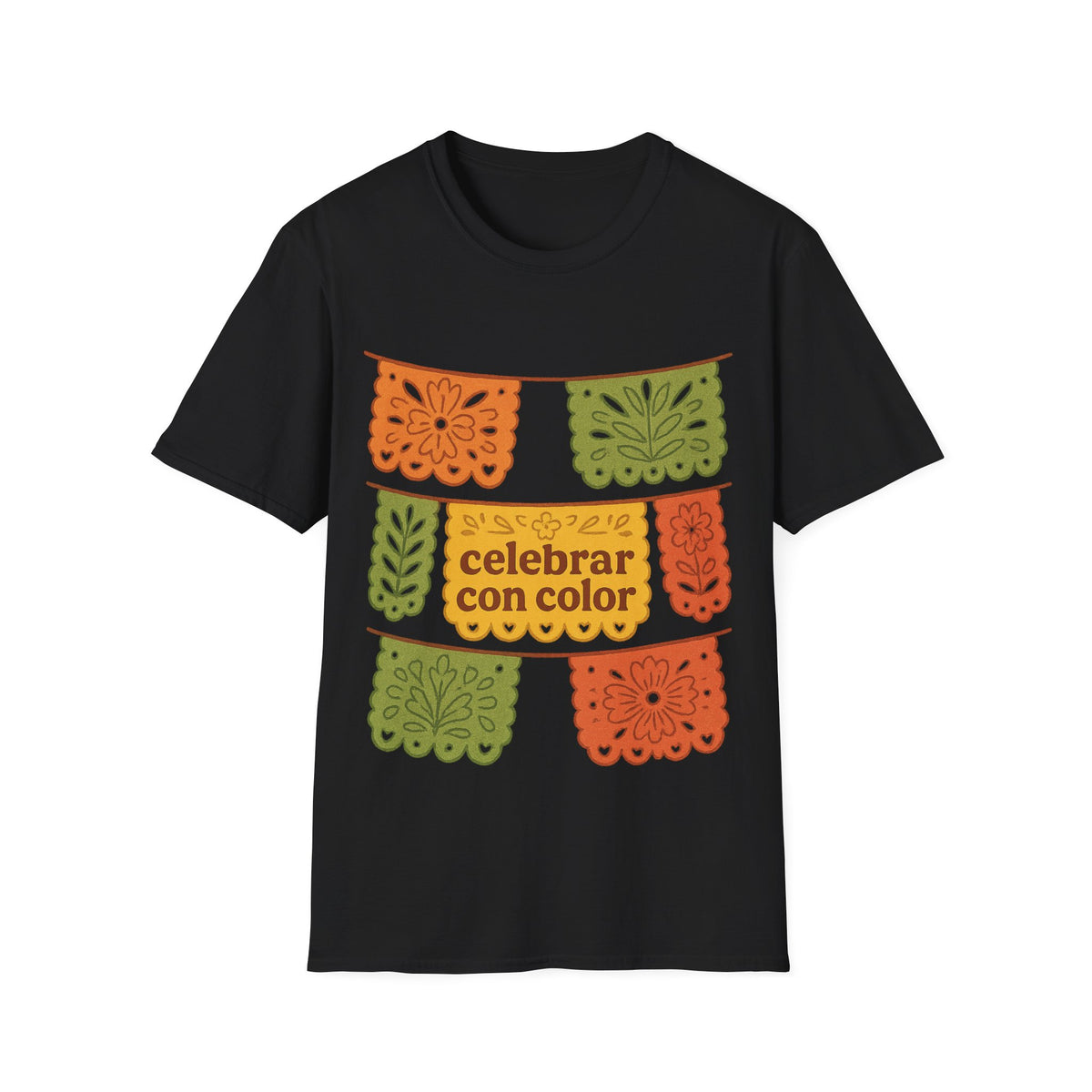"Celebrar Con Color" Papel Picado Tee | Mexican Fiesta T-Shirt - Trending Now - September 2026