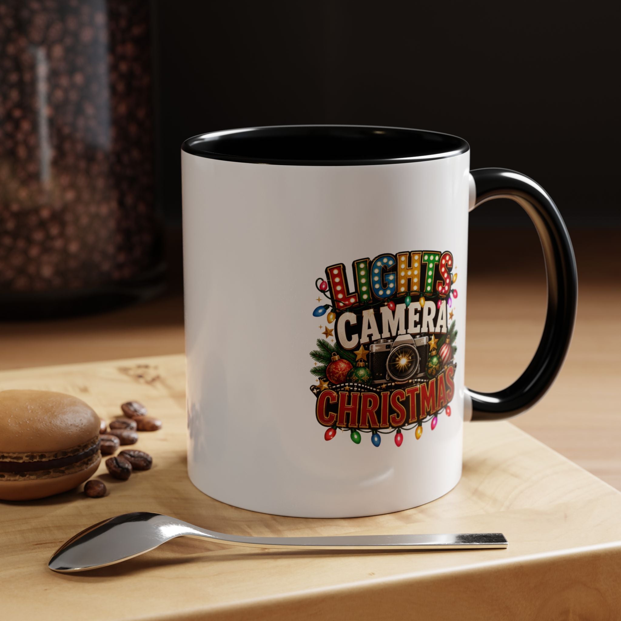 Accent Coffee Mug Lights Camera Christmas
