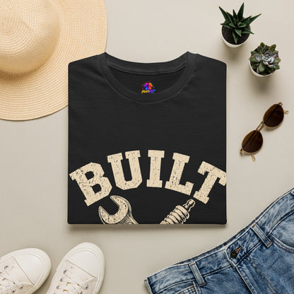 Built Not Bought T-Shirt — Mechanic Wrench & Spark Plug Vintage Tee