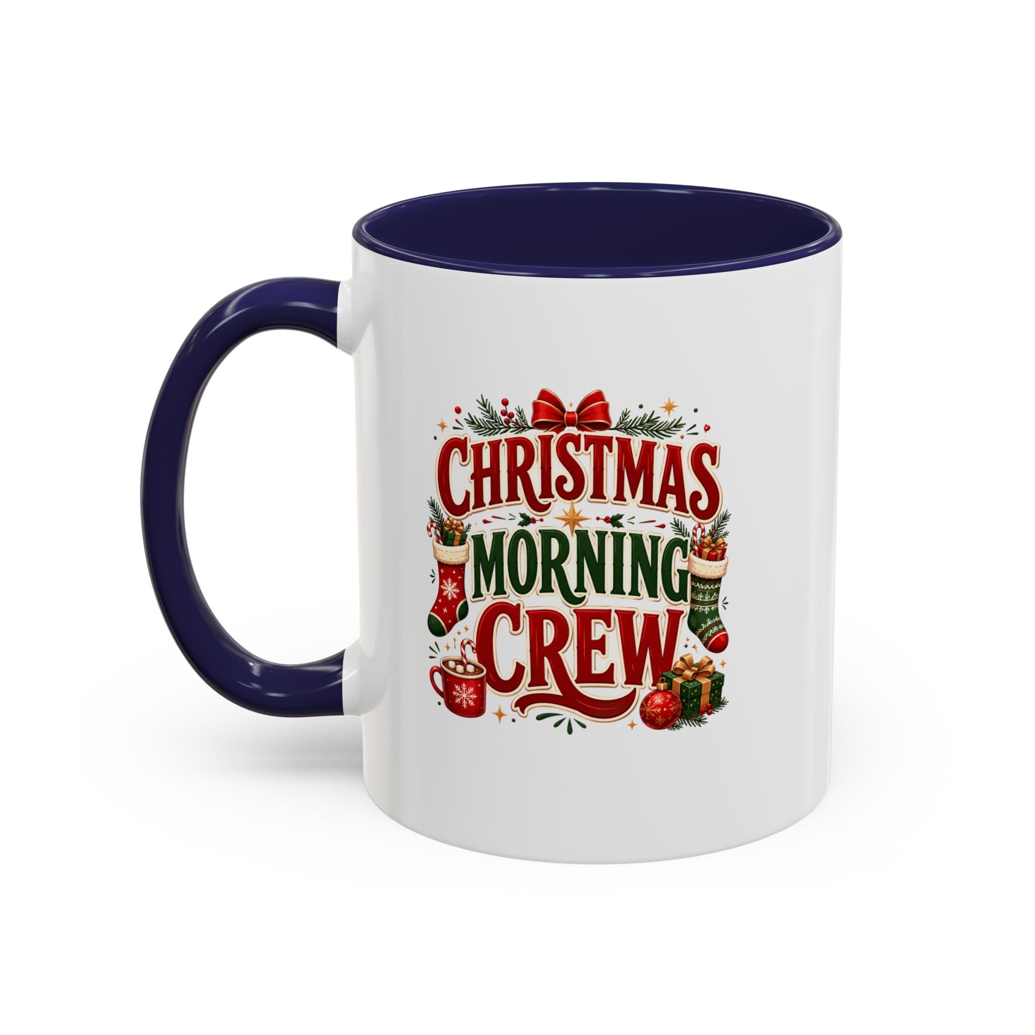 Christmas Morning Crew Accent Coffee Mug – Holiday Coffee Cup