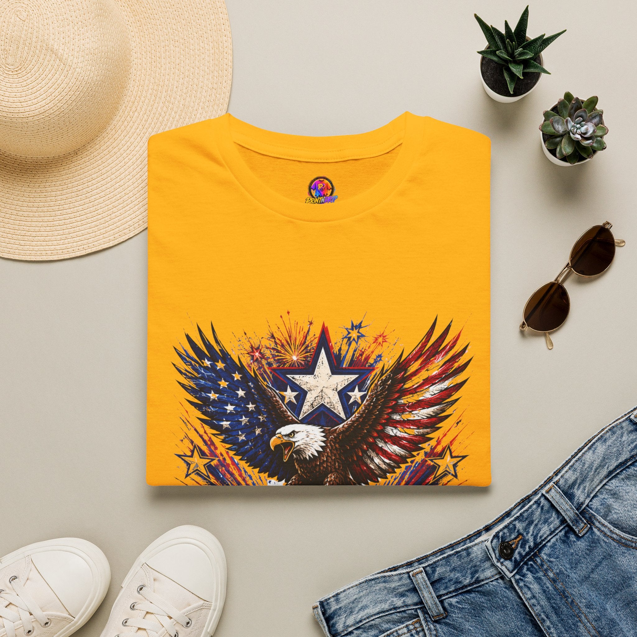 T-Shirt — Patriotic Eagle "250 Years Still Loud" American Flag Tee