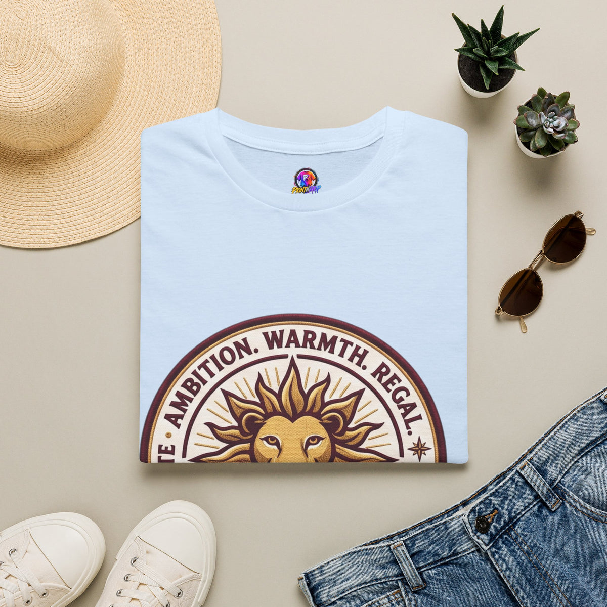 Leo Zodiac Lion T-Shirt — Ambition, Warmth & Regal Pride Graphic Tee