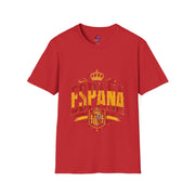 Spain Crown Graphic T-Shirt — Spanish Flag Vintage Crest Tee