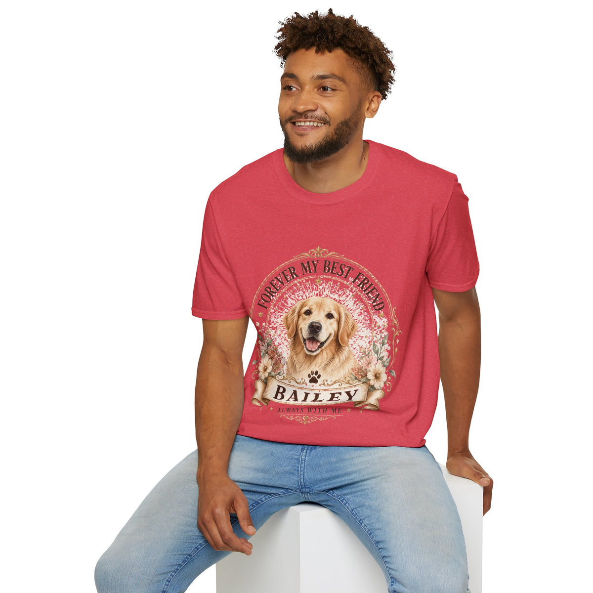 Forever My Best Friend Dog T-Shirt — Personalized Pet Name Golden Retriever Tee