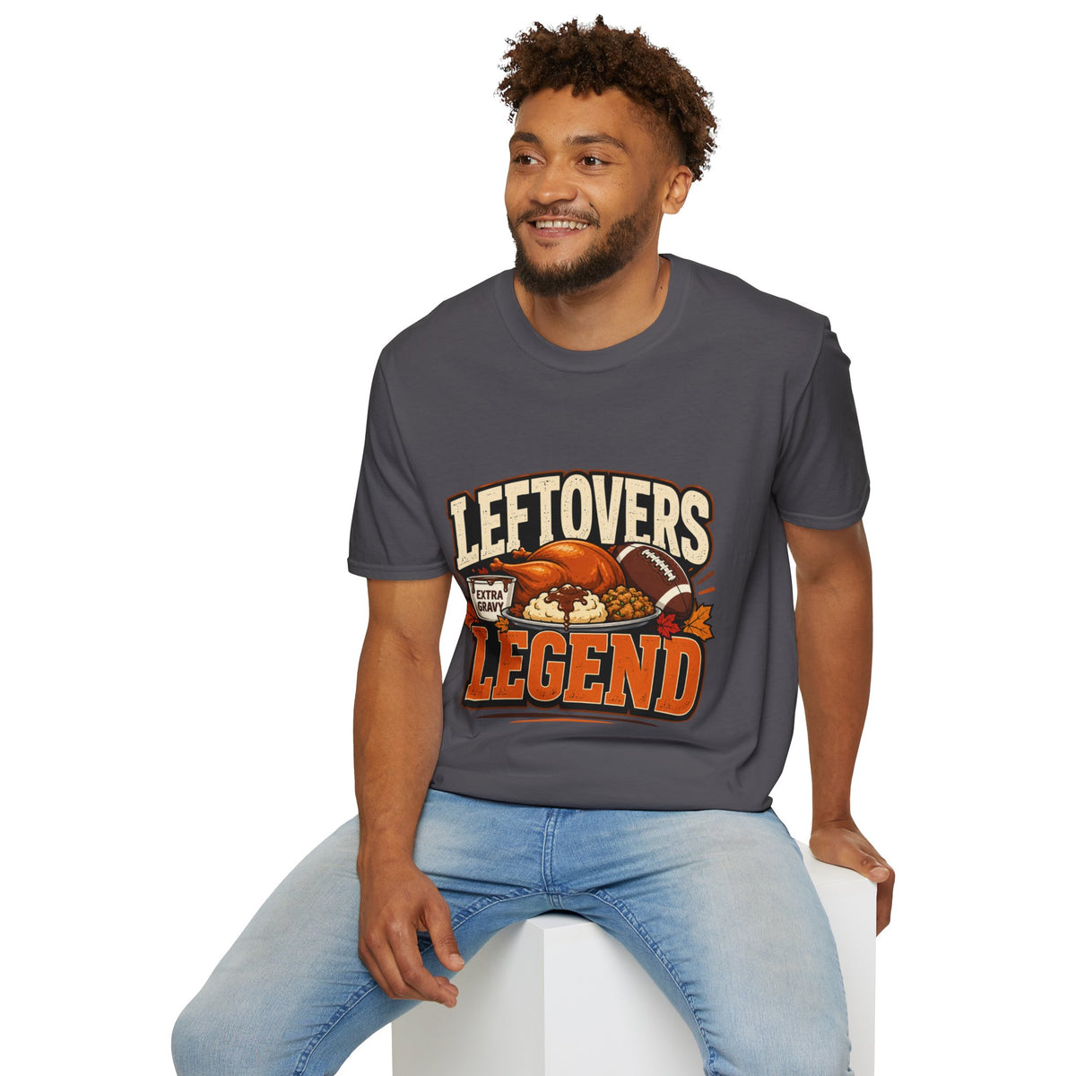 Thanksgiving T-Shirt Leftovers Legend T-Shirt — Thanksgiving Football Turkey Graphic Tee