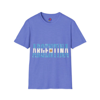 Argentina Beach Vibes T-Shirt — Distressed Blue "ARGENTINA" Graphic