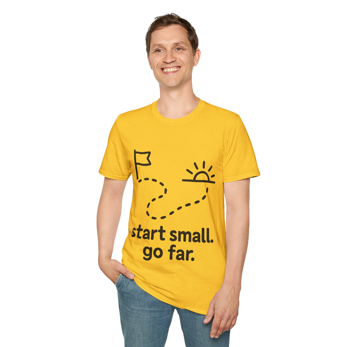 Start Small Go Far Minimalist Trail T-Shirt, Inspirational Hiking Path Graphic Tee - Trending Now - September 2026