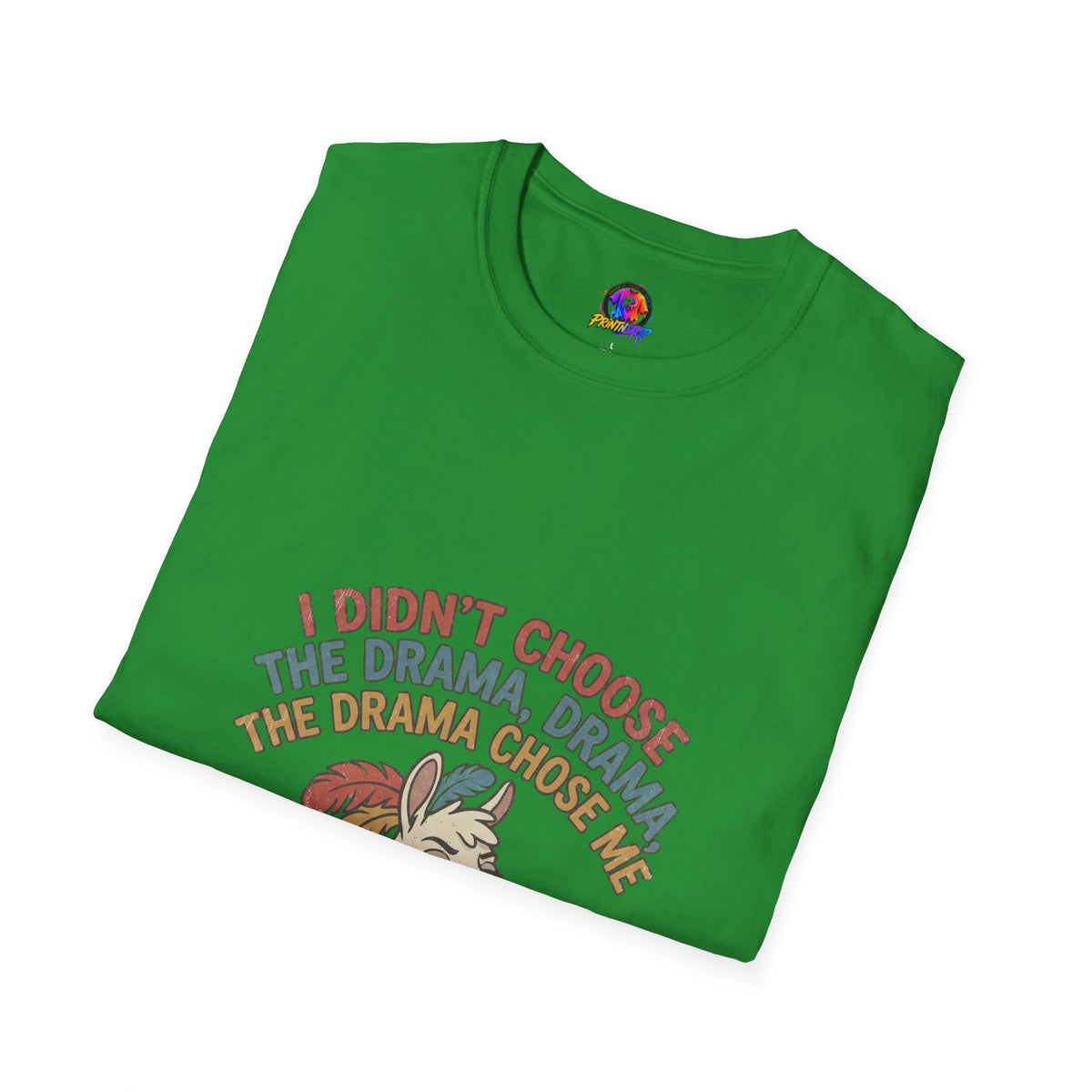Funny And Witty Llama Drama Graphic T-Shirt — "I Didn’t Choose the Drama" Retro Design